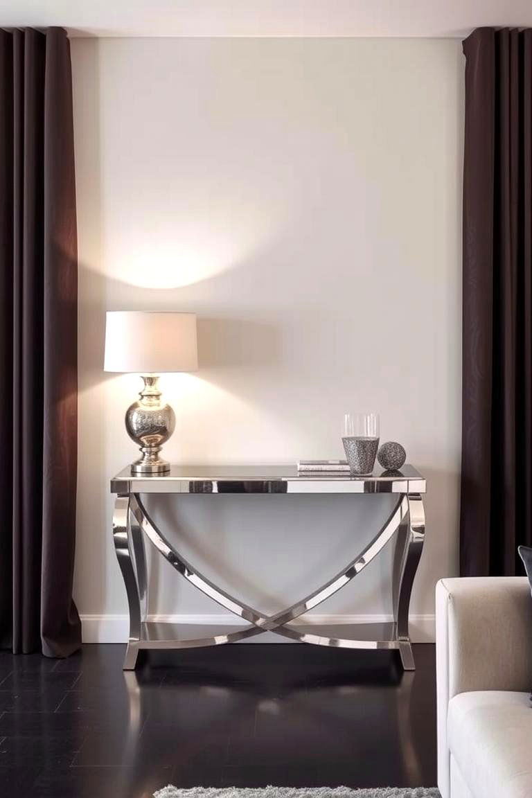 Silver Console Table - 24 Silver Living Room Ideas