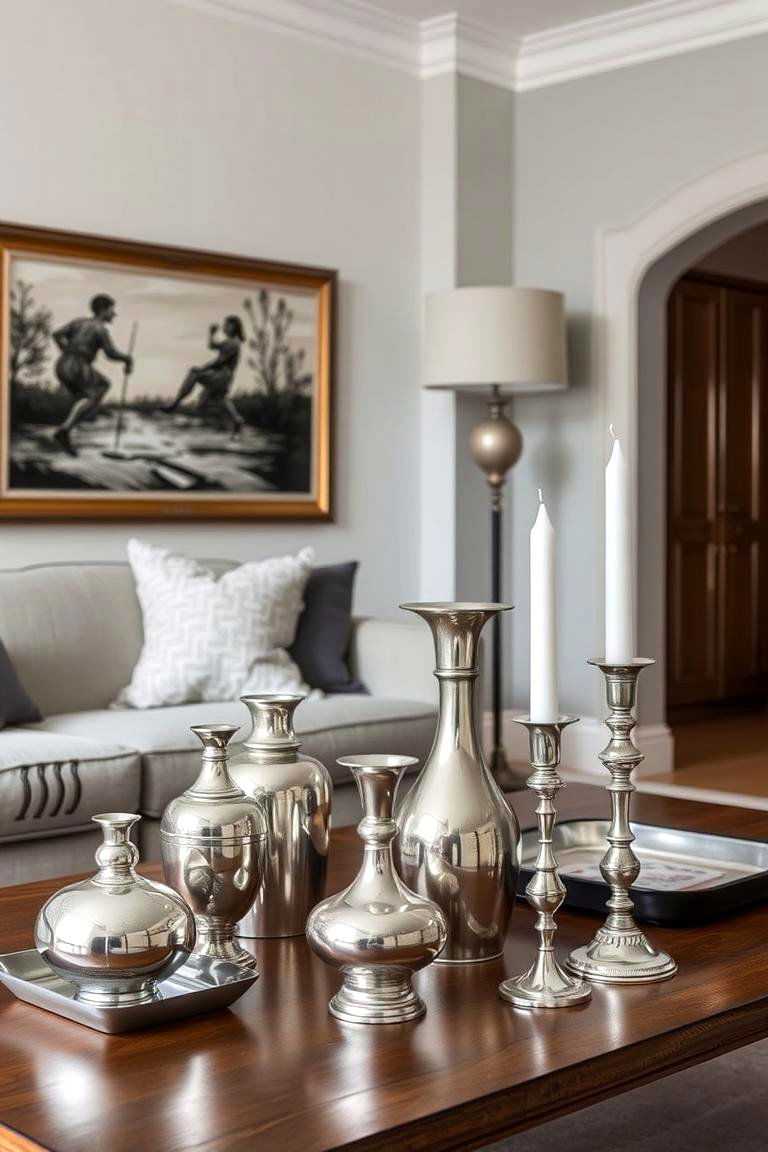 Silver Decorative Objects - 24 Silver Living Room Ideas