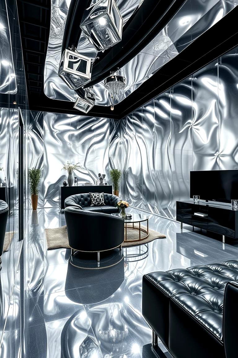 Silver Metallic Detailing - 24 Black and Silver Bedroom Ideas