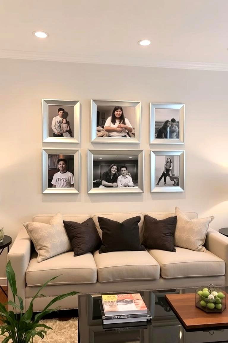 Silver Picture Frames - 24 Silver Living Room Ideas