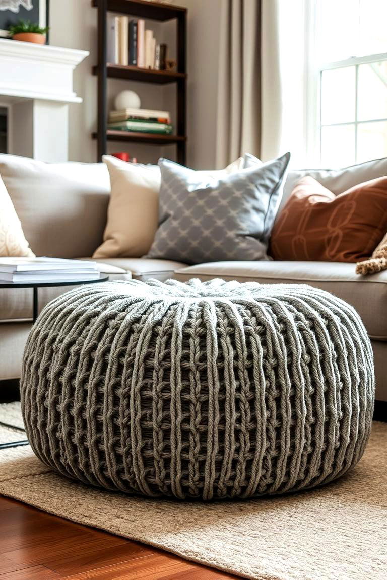 Silver Poufs - 24 Silver Living Room Ideas