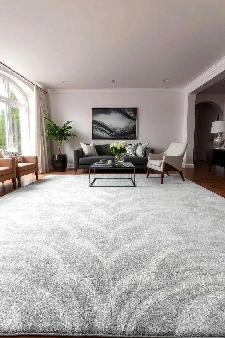 Silver Rug - 24 Silver Living Room Ideas