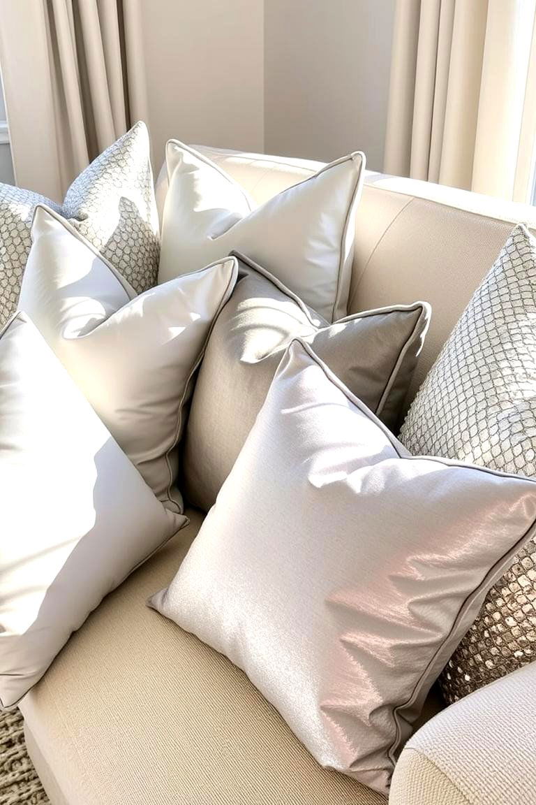 Silver Throw Pillows - 24 Silver Living Room Ideas