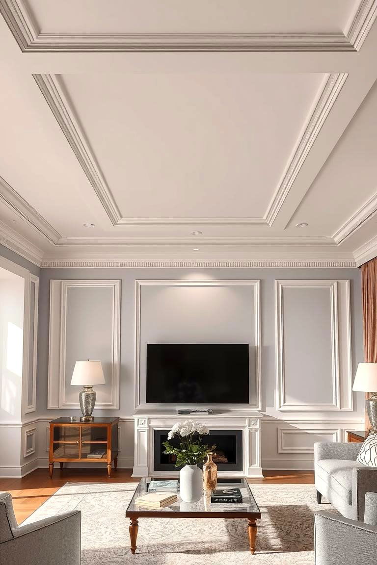 Silver Trim and Molding - 24 Silver Living Room Ideas