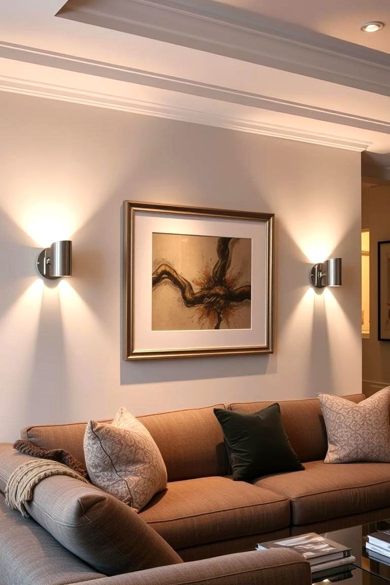 Silver Wall Sconces - 24 Silver Living Room Ideas