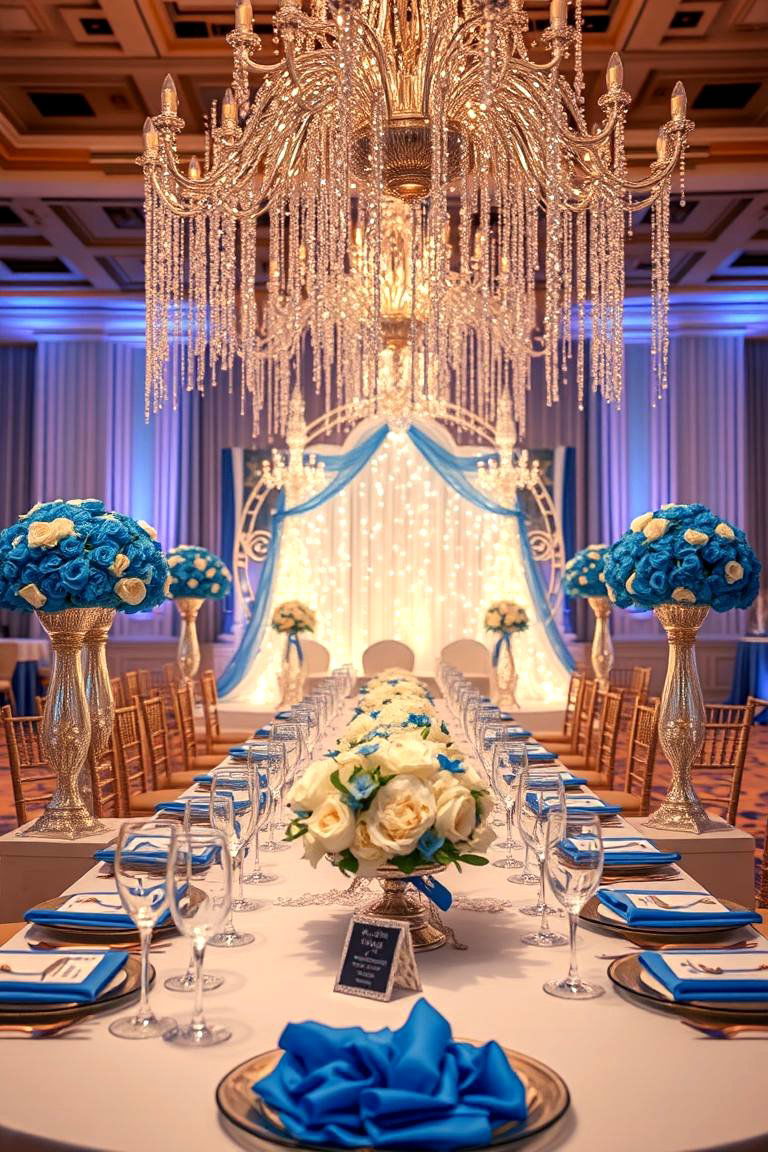 Silver and Blue Sparkle - 24 Blue Wedding Theme Ideas