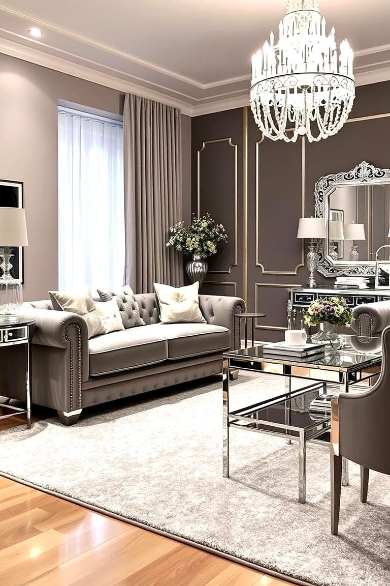 Silver for Subtle Glamour - 24 what color rug goes with a grey couch