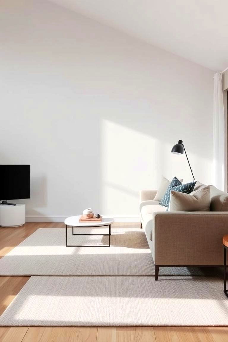 Simple Area Rugs for Warmth and Texture - 24 Minimalist Living Room Ideas