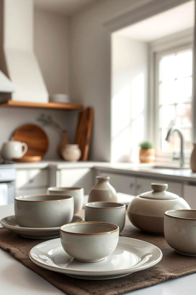 Simple Ceramic Tableware - 24 Japandi Kitchen Ideas