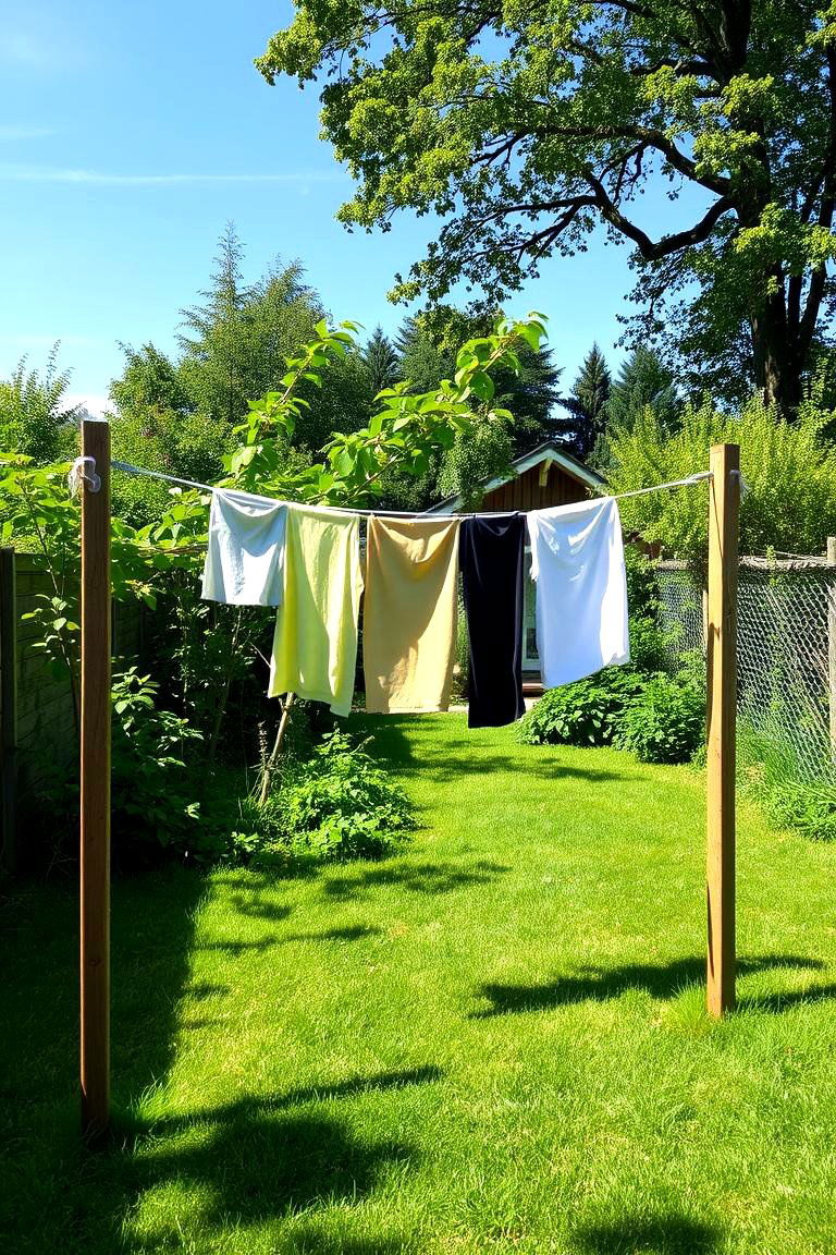Simple Clothesline Setup - 24 Outdoor Laundry Area Design Ideas