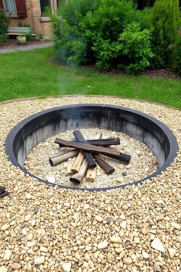 Simple Gravel Base Fire Pit - 24 Rustic Fire Pit Ideas