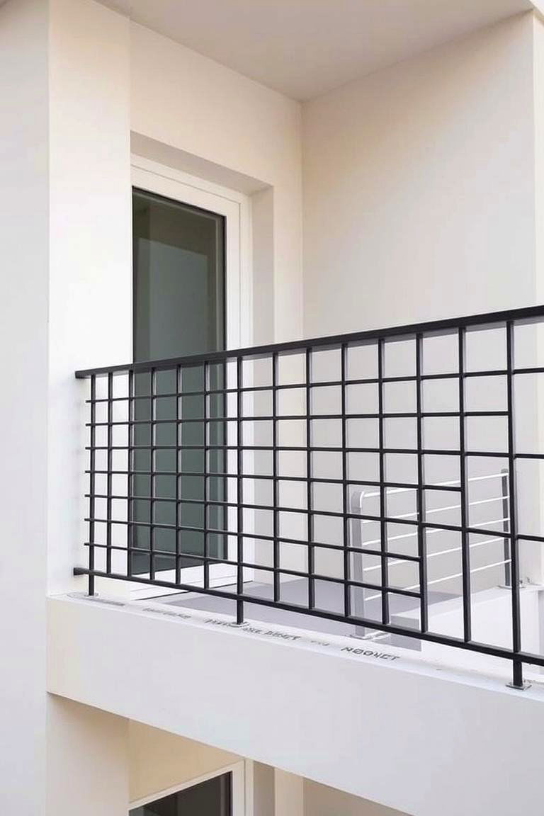 Simple Horizontal Bar Design - 24 Wrought Iron Balcony Railing Design Ideas