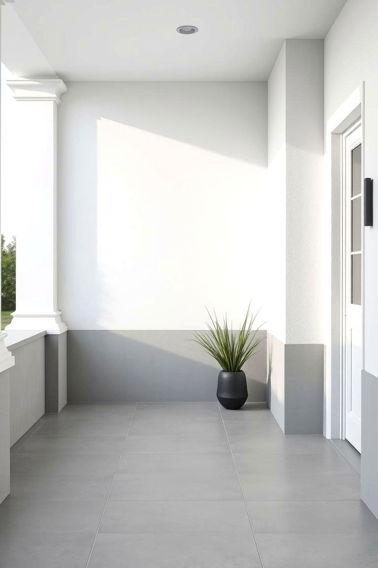 Simple Monochrome Tiles - 24 Front Porch Tile Ideas