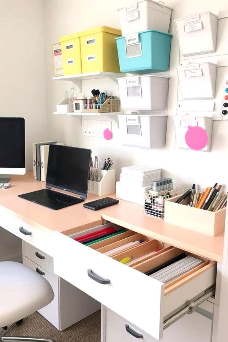 Simple Organization Hacks - 24 Budget Home Office Ideas