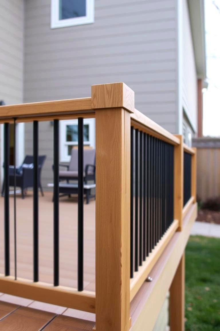 Simple Post and Beam Railing - 24 Wood Deck Railing Ideas