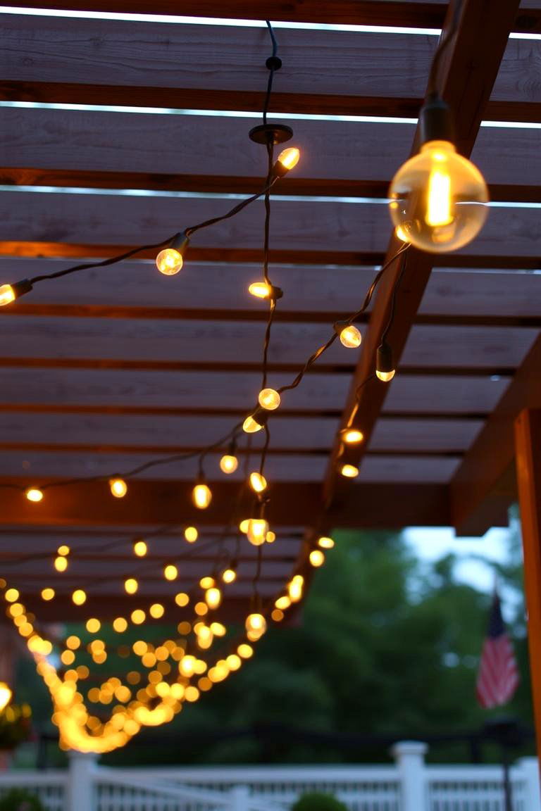 Simple String Lights - 24 Farmhouse Patio Ideas