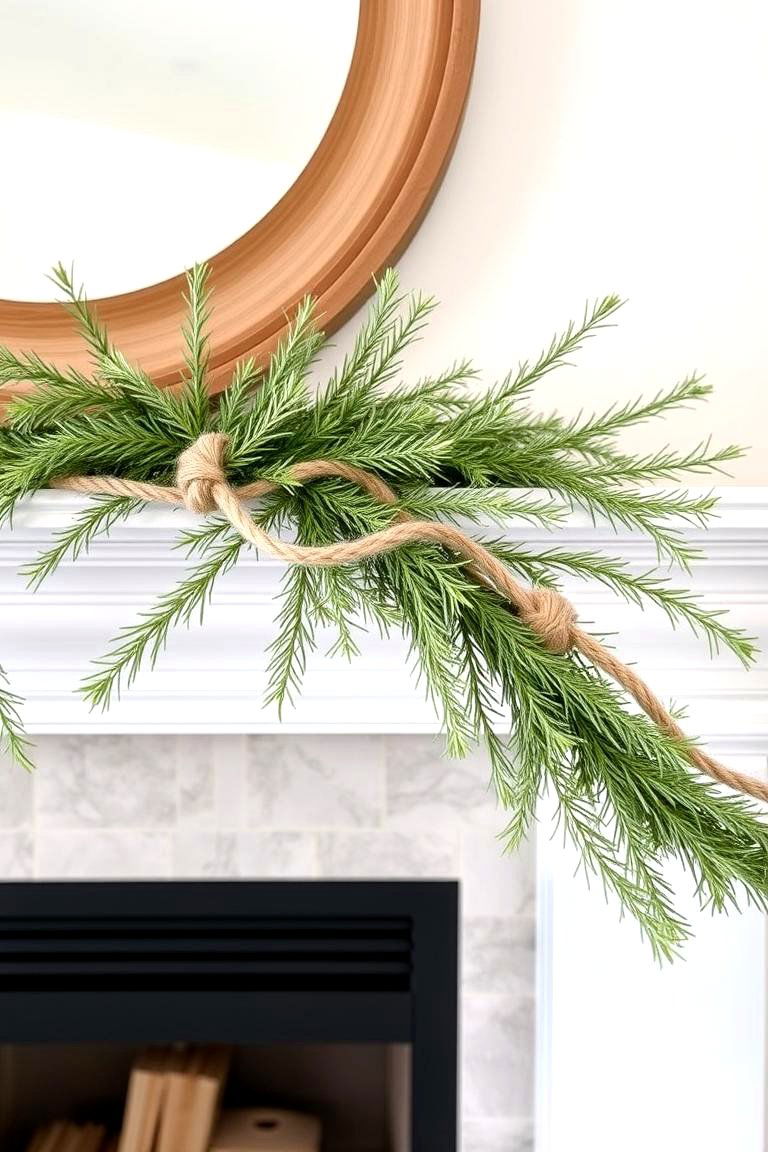 Simple Twine and Greenery Garland - 24 Mantel Garland Ideas