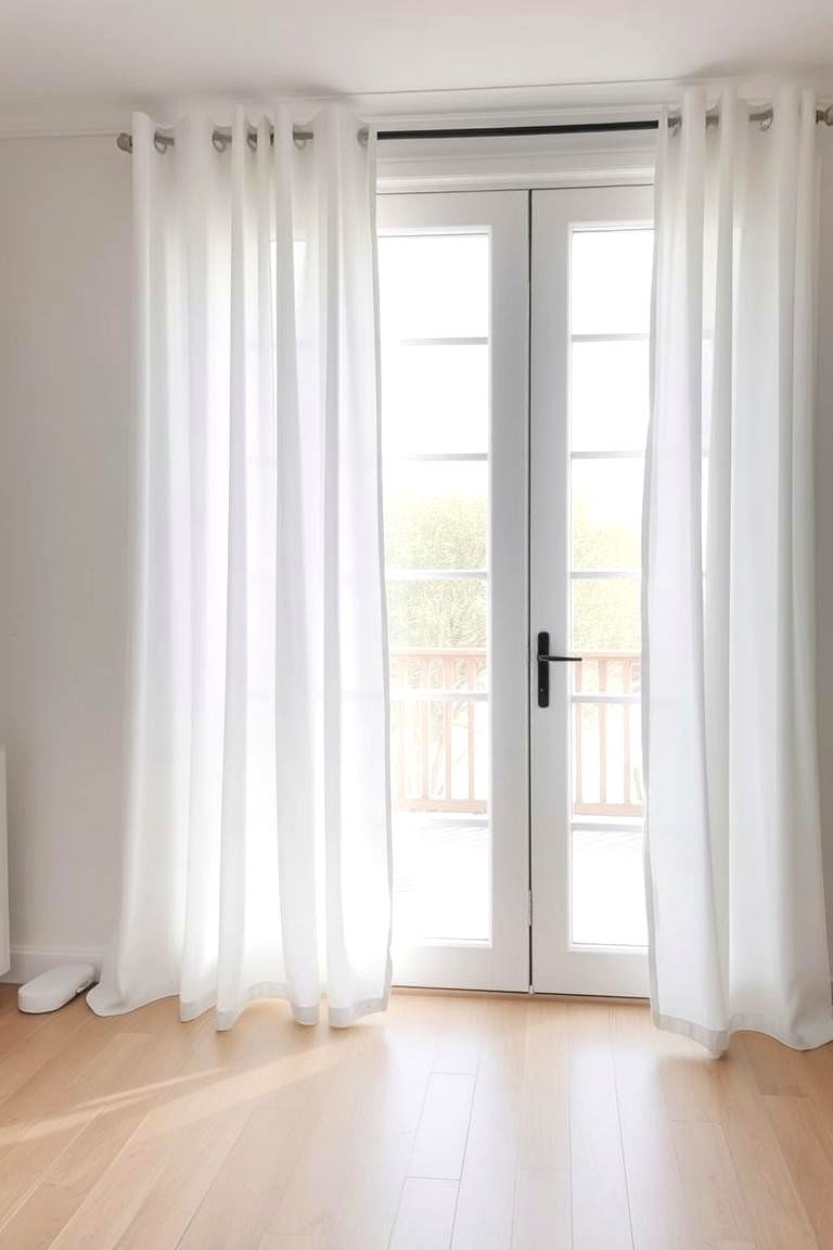 Simple White Curtains for a Clean Look - 24 French Door Curtain Ideas