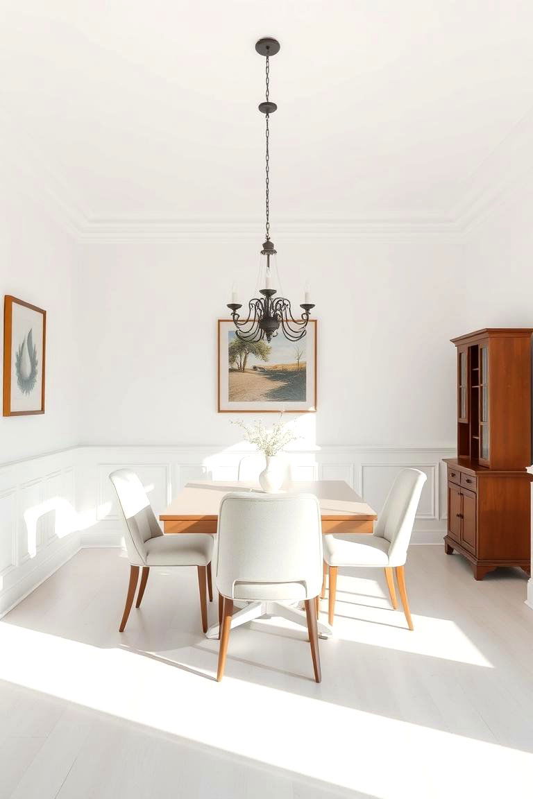 Simple White Wainscoting - 24 Dining Room Wainscoting Ideas