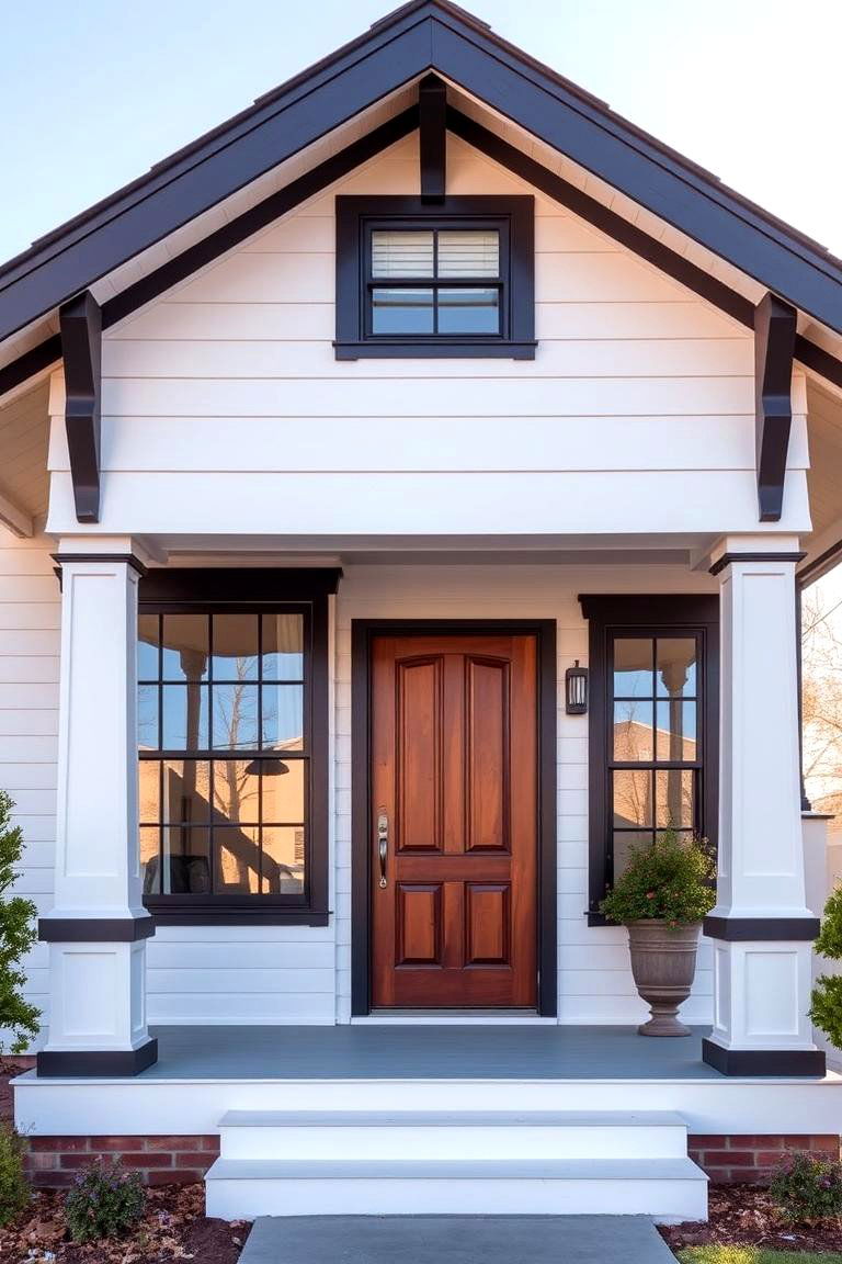 Simple Yet Elegant - 24 single story white house black trim