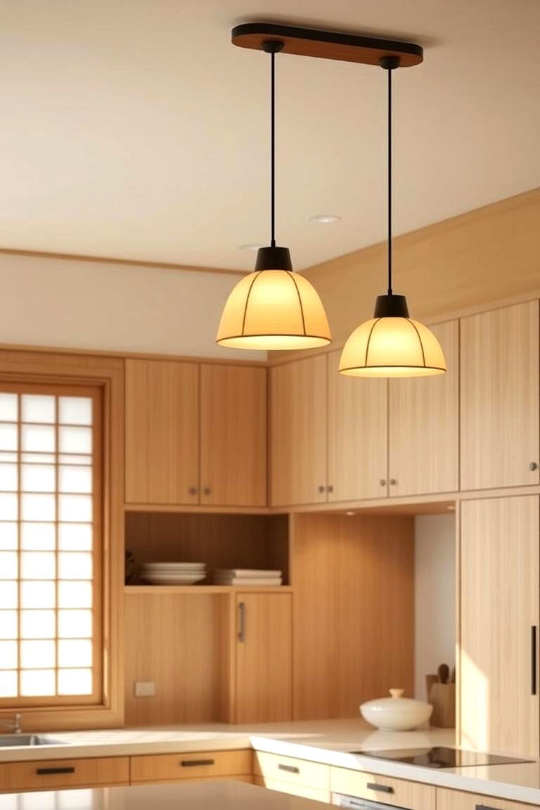 Simple and Elegant Lighting Fixtures - 24 Japanese Style Kitchen Ideas