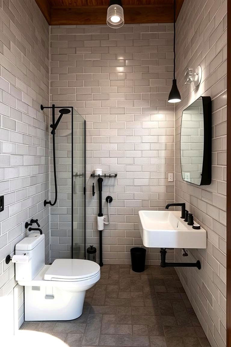 Simple and Functional Layout - 24 Industrial Bathroom Ideas