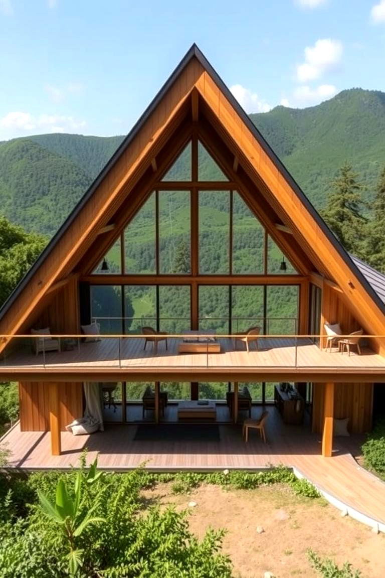 Simple yet Elegant Design - 24 a Frame House With Balcony