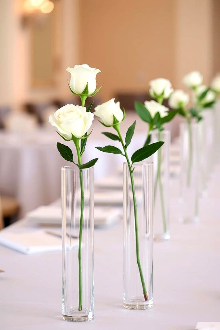Single Stem Elegance - 24 Rehearsal Dinner Centerpiece Ideas