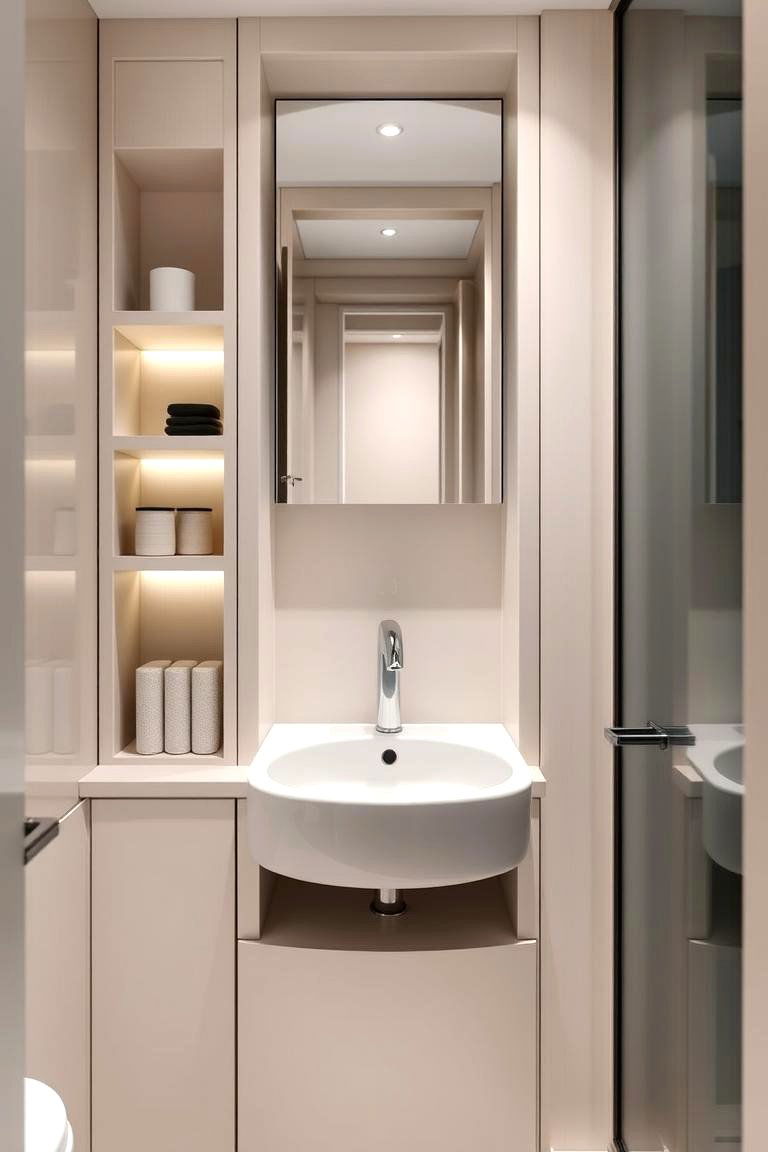 Sink with Built In Storage - 24 Small Bathroom Sink Ideas