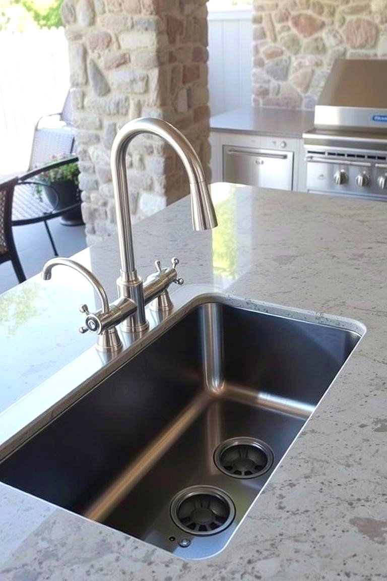 Sink with Hot and Cold Water Options - 24 outdoor sink ideas