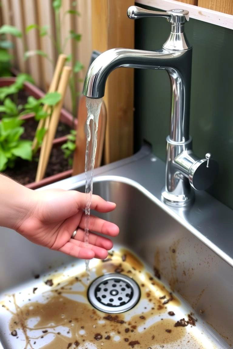 Sink with a Foot Pedal Faucet - 24 outdoor sink ideas
