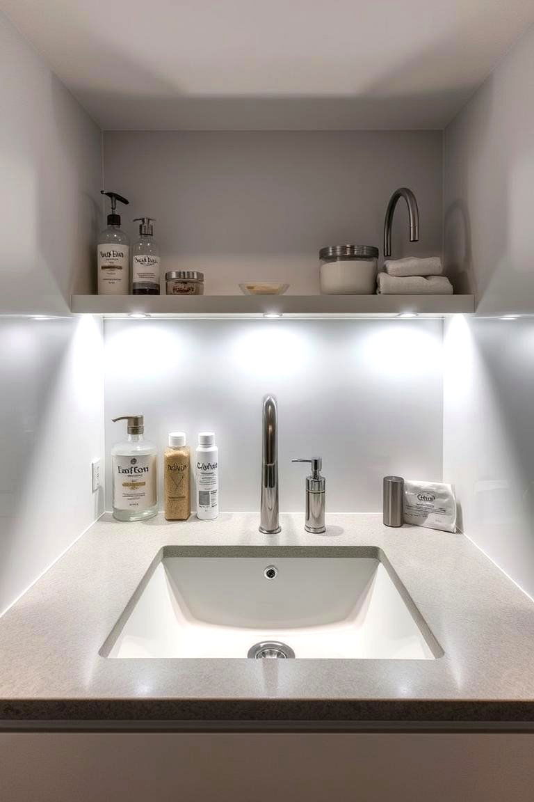 Sinkside Lighting for a Brighter Area - 24 Kitchen Sink Organization Ideas