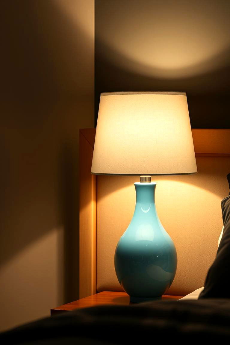 Sky Blue Lighting Fixtures for Ambient Glow - 24 Sky Blue Bedroom Ideas
