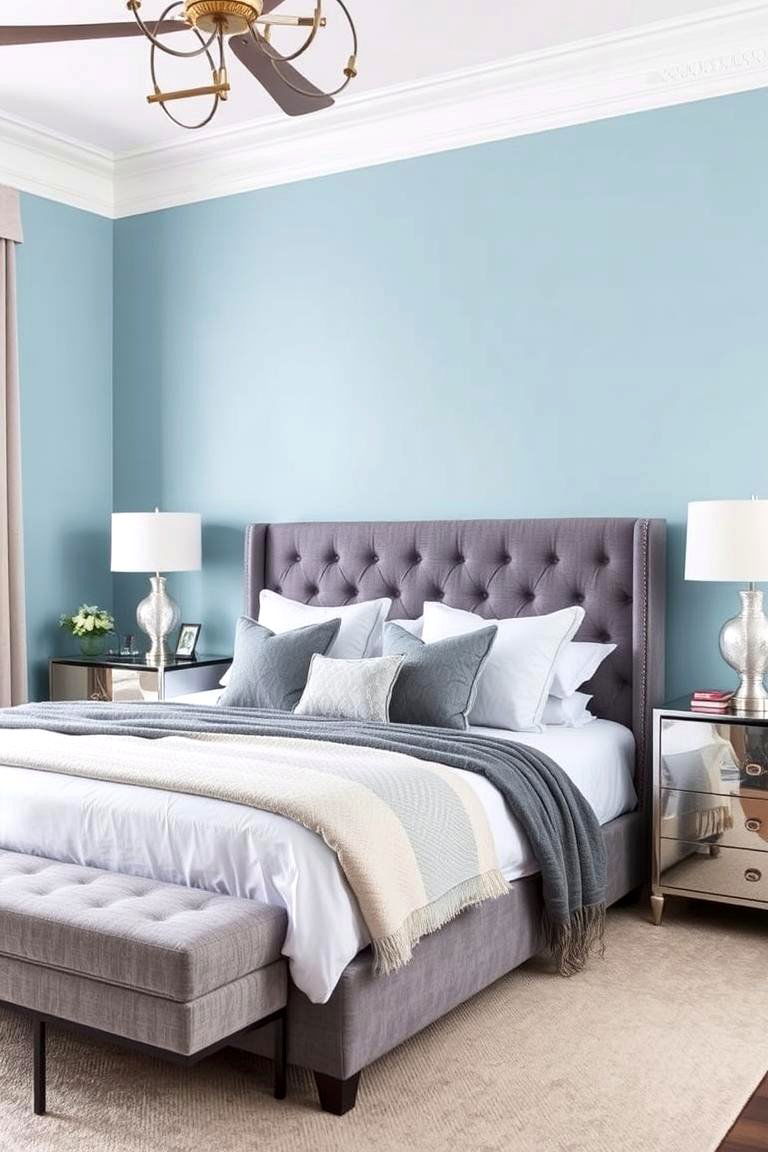 Sky Blue and Gray Color Palette for Modern Elegance - 24 Sky Blue Bedroom Ideas
