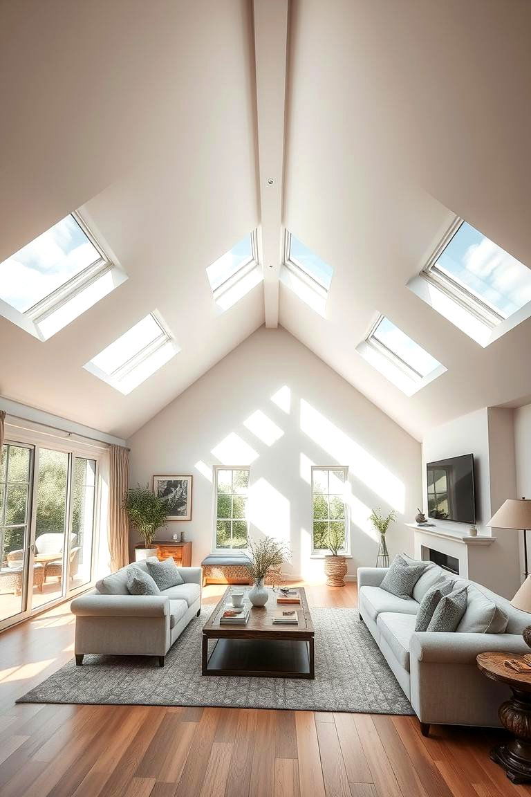 Skylight Flooded Vault - 24 Living Room Vaulted Ceiling Ideas