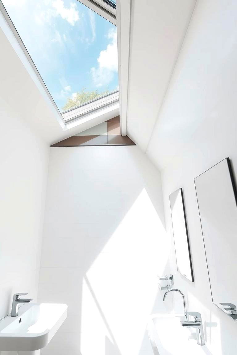 Skylight Illumination - 24 Small Bathroom Lighting Ideas