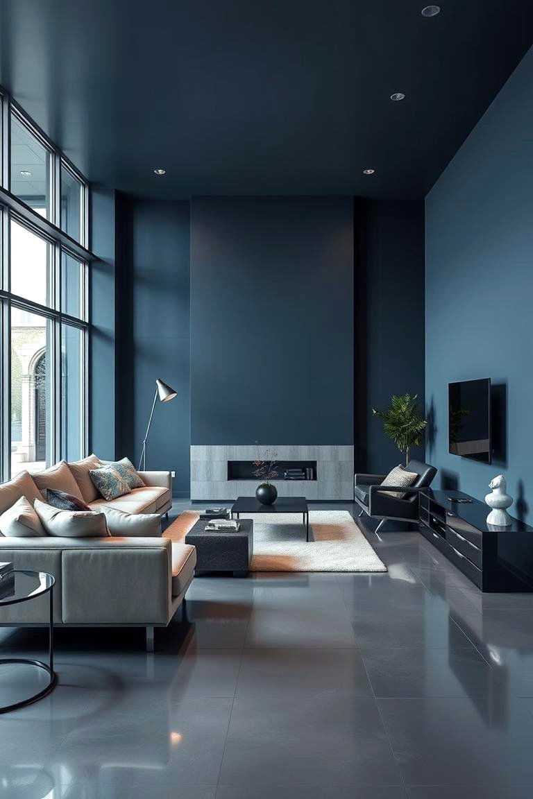 Slate Blue and Silver - 24 Floor and Wall Color Ideas