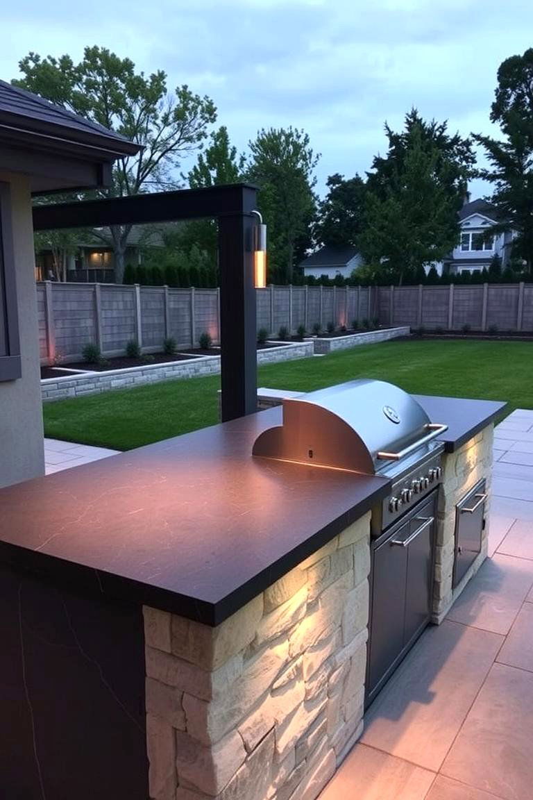 Slate Countertops - 24 Outdoor Kitchen Countertop Ideas