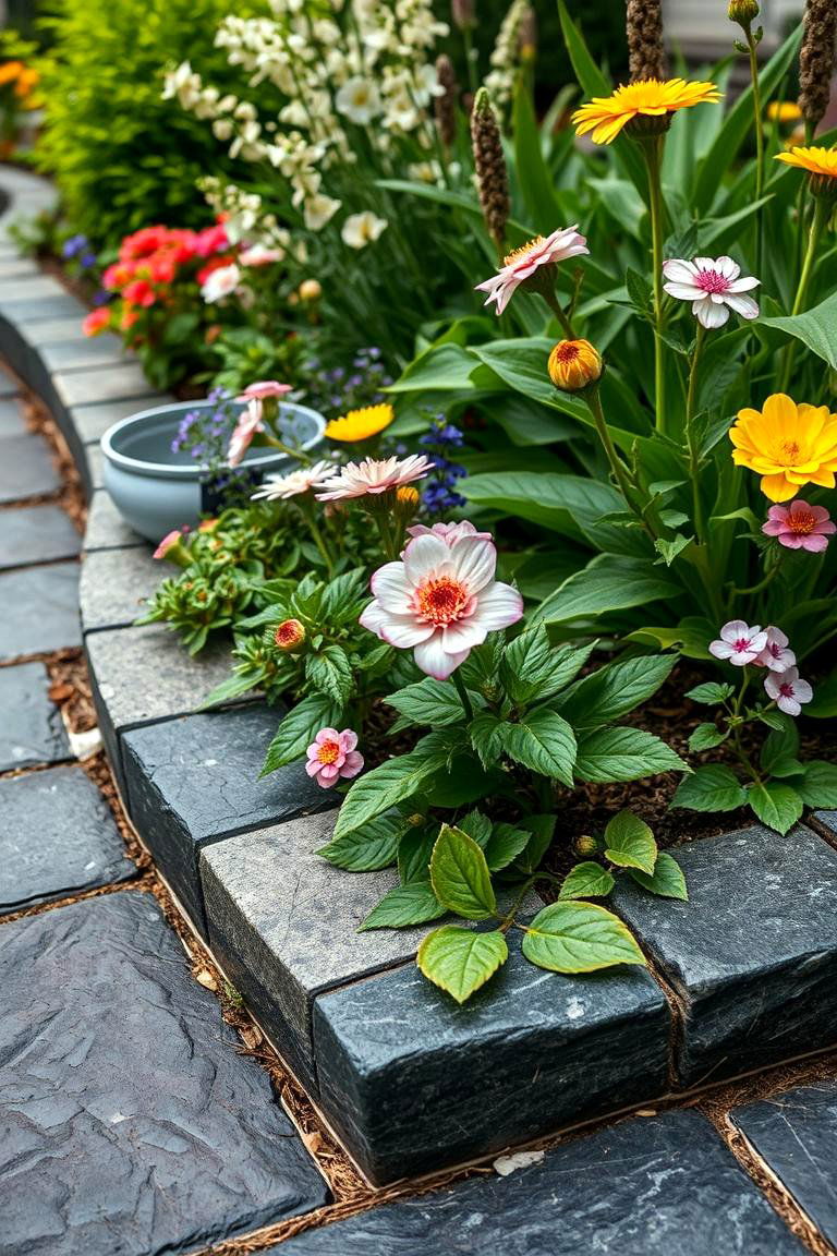 Slate Edging for an Elegant Touch - 24 Mulch Edging Ideas