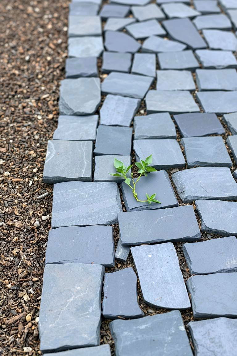 Slate Shard Edging - 24 Modern Garden Edging Ideas