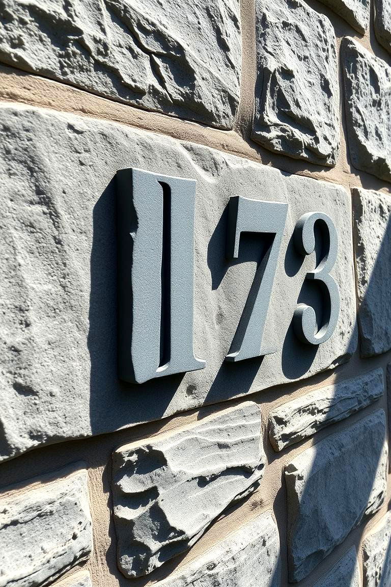 Slate Stone Numbers - 24 House Number Ideas