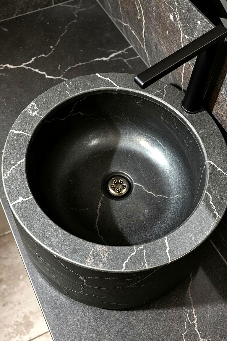 Slate Stone Sinks - 24 Stone Bathroom Ideas
