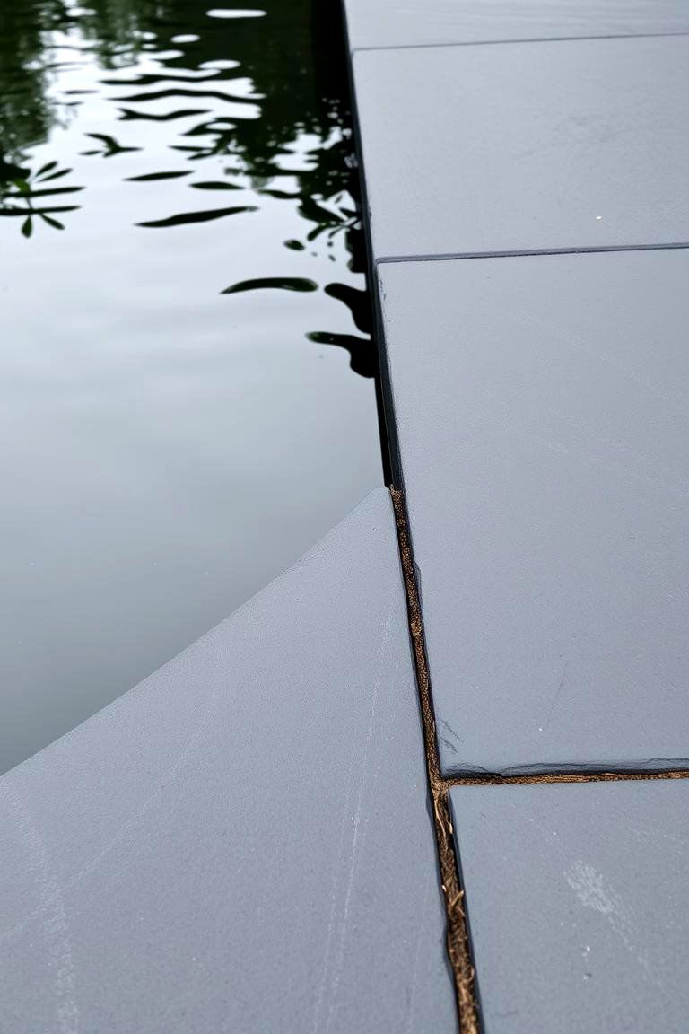 Slate Tile Sophistication - 24 Pond Edging Ideas