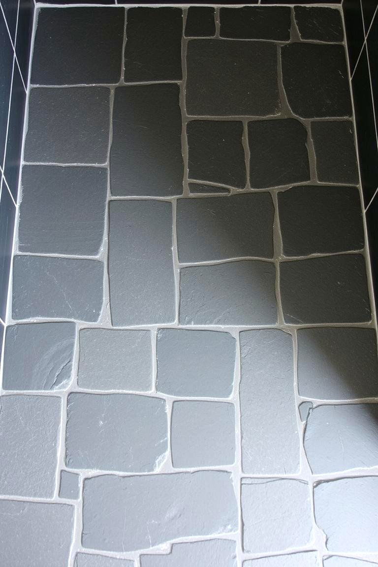 Slate Tiles for Rustic Charm - 24 Shower Floor Tile Ideas