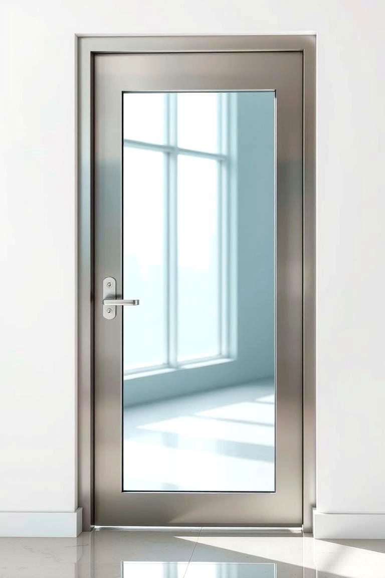 Sleek Aluminum Framed Glass Door - 24 Glass Front Doors Ideas