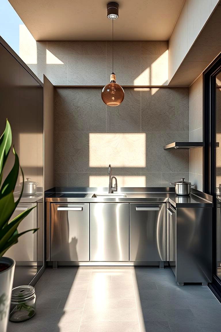 Sleek Aluminum Kitchen - 24 Small Outdoor Kitchen Ideas