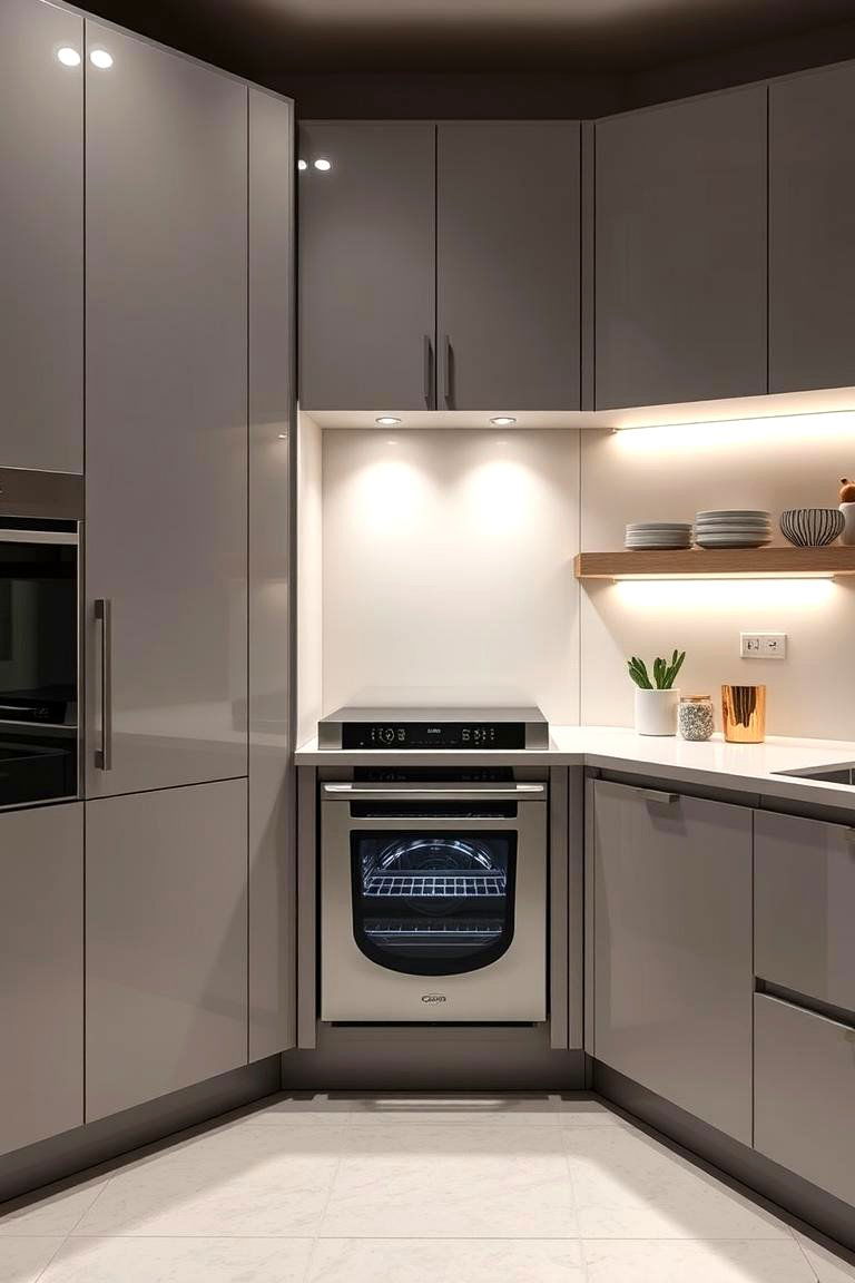Sleek Appliance Niche - 24 Kitchen Corner Ideas