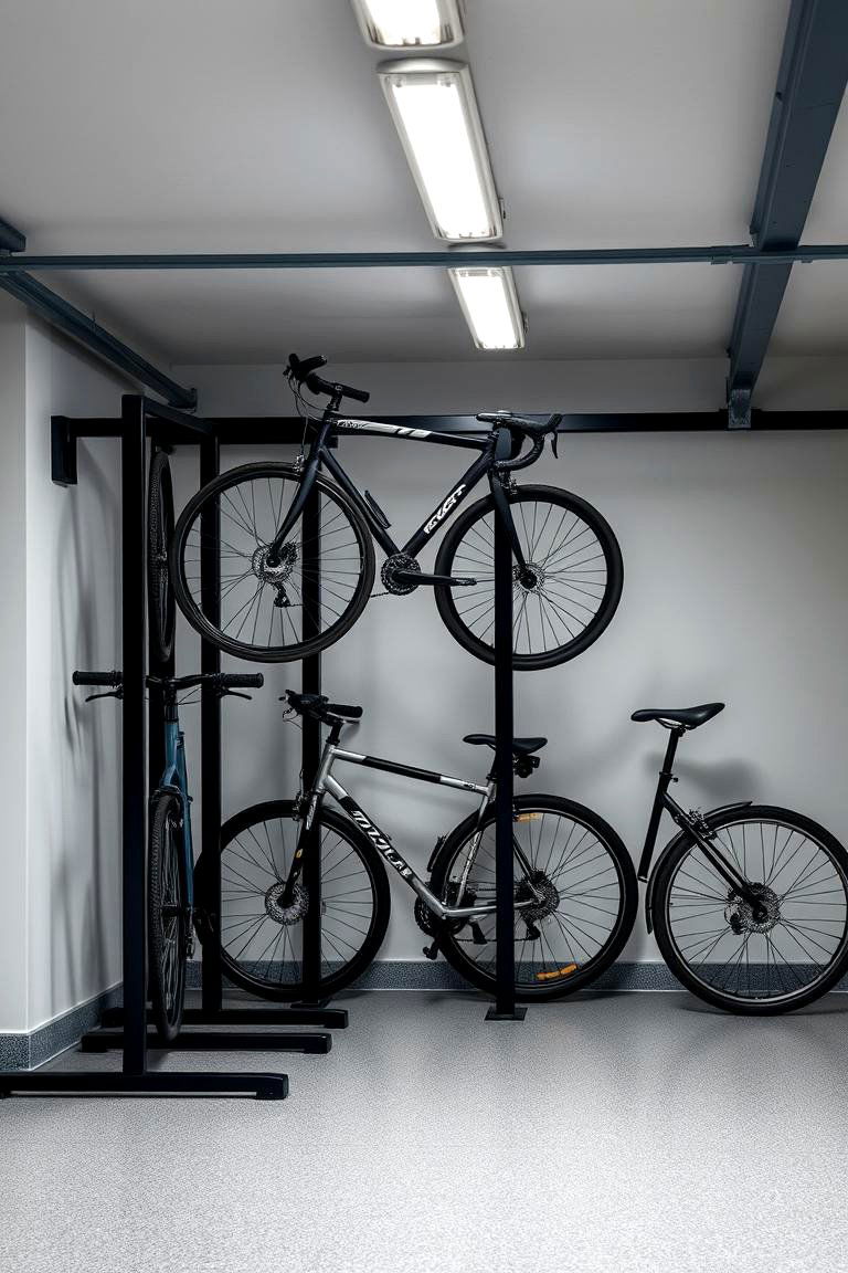 Sleek Black Bike Racks - 24 Black Garage Ideas