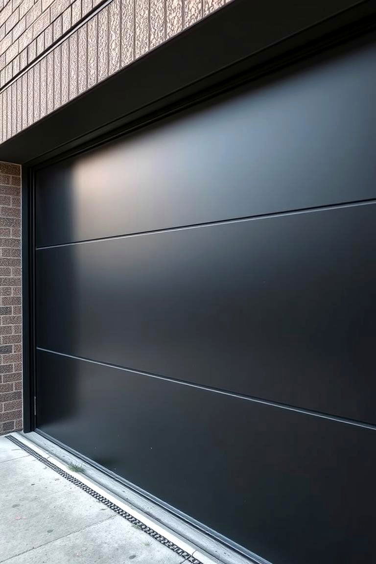 Sleek Black Modern - 24 Garage Door Paint Ideas