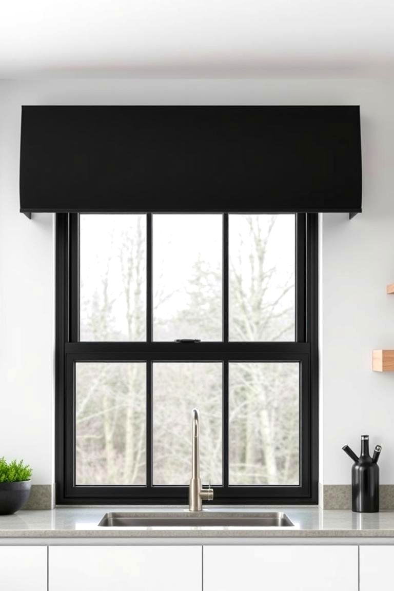 Sleek Black Valance - 24 Kitchen Valance Ideas